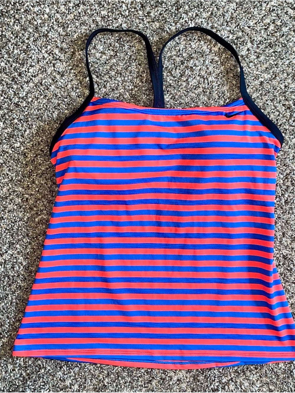 Nike Women’s Striped Tankini Top - Blue & Orange Size Womens Large